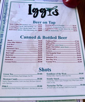 Menu photo 1 Iggy's Seaside, OR Menu photo 1 Iggy's Seaside, OR