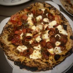 Palo Mesa Wood Fired - Pepperoni and sausage I think. Great!