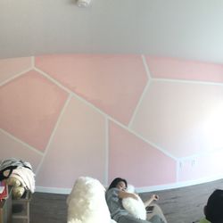 Sherwin-Williams Commercial Paint Store - Finished! Waiting for it to dry (reason for the slight color difference within the shapes)