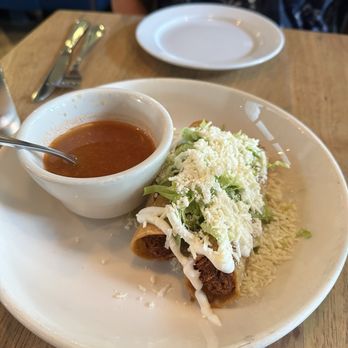 Dai Due - Tallow-fried green chile pork flautas in a spicy broth with fermented cortido, lime crema and cotija - Butcher Near Me - Austin, Texas Dai Due - Tallow-fried green chile pork flautas in a spicy broth with fermented cortido, lime crema and cotija - Butcher Near Me - Austin, Texas