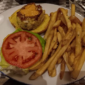 E.M. Hemingway's Steaks & Seafood Restaurant - Crab cake sandwich and parm fries - Seafood Near Me - Cape May, New Jersey