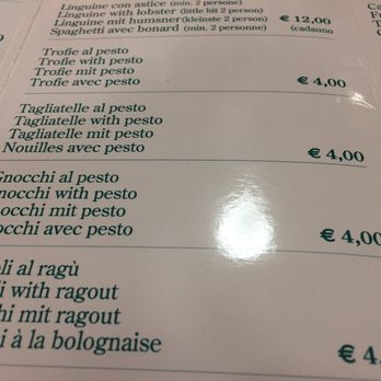 Da Mario - Menu prices - differ from what's posted outside. - Italian Near Me - Genoa, GE