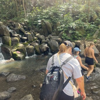 Wailua Kayak & Canoe - On our way to the falls there was a ton of cool and interesting sites like this mini falls or left and a river ok the right! - Rafting/Kayaking Near Me - Kapaa, Hawaii Wailua Kayak & Canoe - On our way to the falls there was a ton of cool and interesting sites like this mini falls or left and a river ok the right! - Rafting/Kayaking Near Me - Kapaa, Hawaii