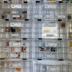Some of the selection of Swarovski crystals on the tables