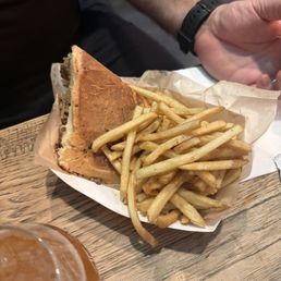 Cubano sandwich with seasoned fries!