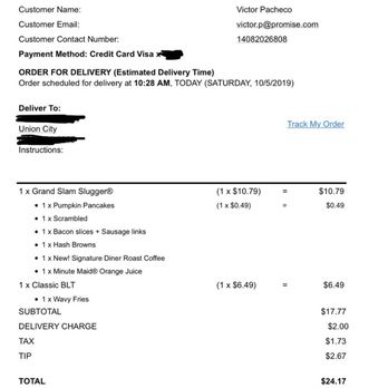 Denny's - My bill.. - American Near Me - Hayward, California Denny's - My bill.. - American Near Me - Hayward, California