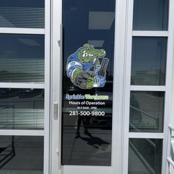 Sprinkler Warehouse - Sign on door.