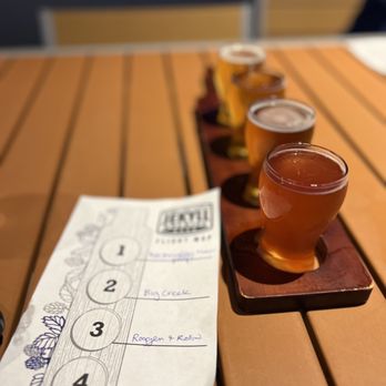Jekyll Brewing - Flight of beer - Breweries Near Me - Jacksonville Beach, Florida Jekyll Brewing - Flight of beer - Breweries Near Me - Jacksonville Beach, Florida
