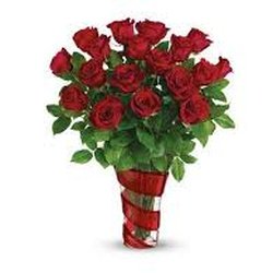 J & J Florist - Classic roses arranged in a matching vase