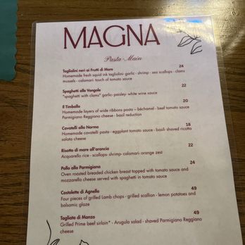 Magna Restaurant - Pasta Main Menu - Italian Near Me - Flushing, New York