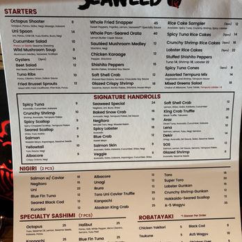 Seaweed Hand Roll Bar - Menu - Sushi Bars Near Me - Glendale, California