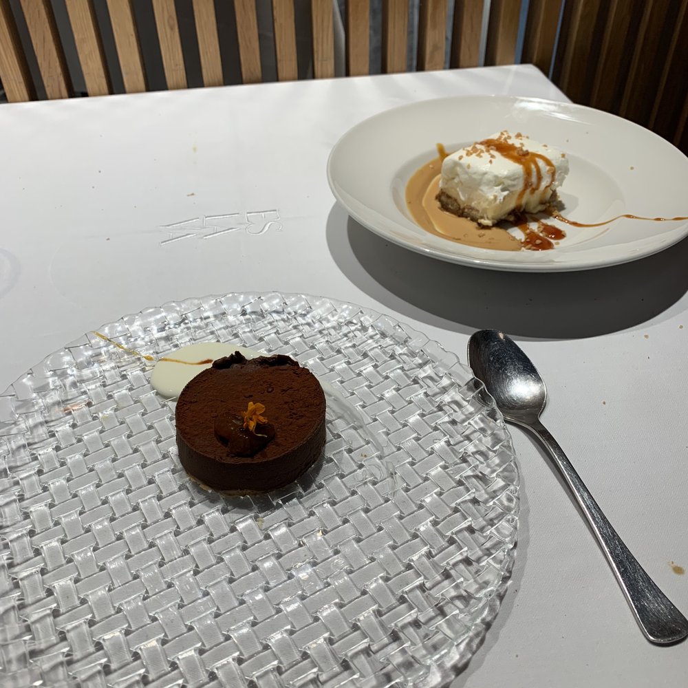 Eslava - Chocolate orange tart & basque cake - Tapas Bars Near Me - Seville, SE Eslava - Chocolate orange tart & basque cake - Tapas Bars Near Me - Seville, SE