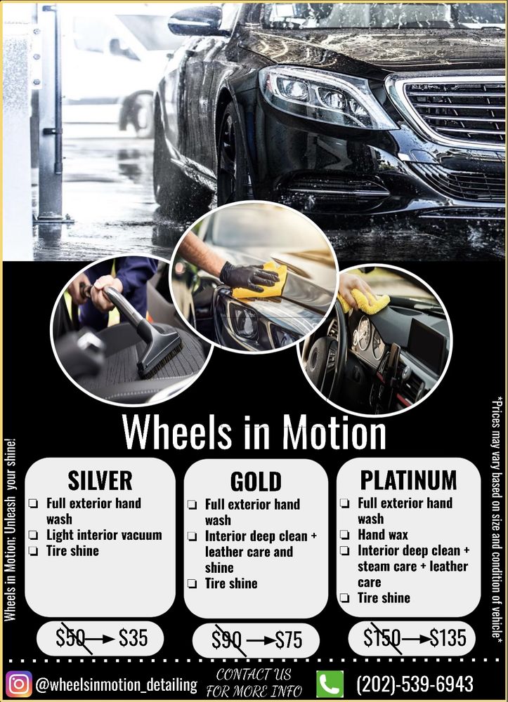 WHEELS IN MOTION DETAILING Updated July 2024 Request a Quote