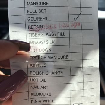 Signature Nail Spa - "Receipt" - Waxing Near Me - Vallejo, California
