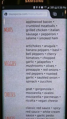 Menu photo 3 Blaze Pizza Toronto, ON Menu photo 3 Blaze Pizza Toronto, ON