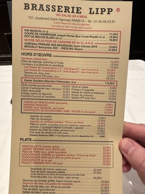 Menu photo 3 Brasserie Lipp Paris, 75
