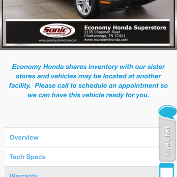 Economy Honda Superstore - Economy Honda did not uphold the amount of time they stated online for the extended warranty offered for this vehicle. - Car Dealers Near Me - Chattanooga, Tennessee
