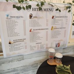 HiTea - The Boba menu is so cute!