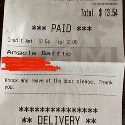 Showing I asked the driver to knock-they did not. Showing I asked the driver to knock-they did not.