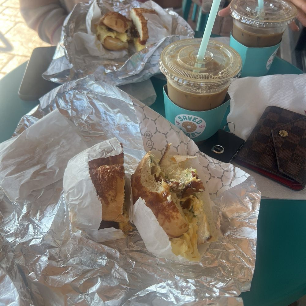 Saved By The Bagel - This was so amazing!!! Coffee, bagel, shmear, so cute inside too!! 10/10 - Bagels Near Me - Plano, Texas