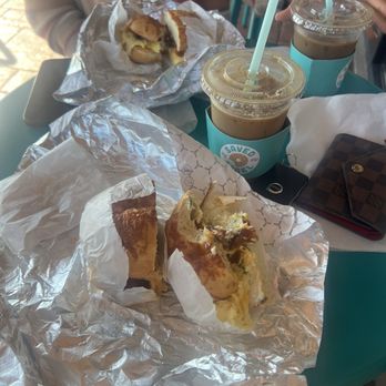 Saved By The Bagel - This was so amazing!!! Coffee, bagel, shmear, so cute inside too!! 10/10 - Bagels Near Me - Plano, Texas