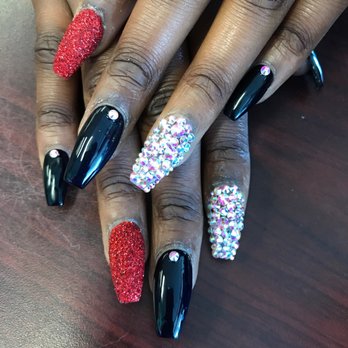 Nail Fetish - Acrylic nails with Swarovski and glitter dust design - Nail Salons Near Me - Palm Springs, Florida Nail Fetish - Acrylic nails with Swarovski and glitter dust design - Nail Salons Near Me - Palm Springs, Florida