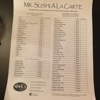 Mr. Sushi - Sushi Menu - Sushi Bars Near Me - Cincinnati, Ohio Mr. Sushi - Sushi Menu - Sushi Bars Near Me - Cincinnati, Ohio