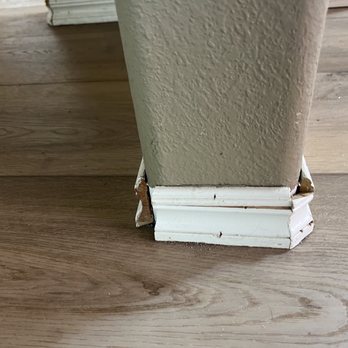 BA Flooring and Design - More damaged corners (floor was level here) - Flooring Near Me - Broken Arrow, Oklahoma BA Flooring and Design - More damaged corners (floor was level here) - Flooring Near Me - Broken Arrow, Oklahoma