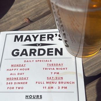 Mayer’s Garden - Menu - New American Near Me - Dallas, Texas Mayer’s Garden - Menu - New American Near Me - Dallas, Texas