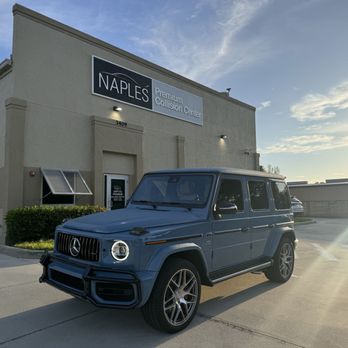 Naples Premium Collision Center - A Mercedes-Benz G-Wagon parked in front of Naples Premium Collision Center. - Body Shops Near Me - Naples, Florida Naples Premium Collision Center - A Mercedes-Benz G-Wagon parked in front of Naples Premium Collision Center. - Body Shops Near Me - Naples, Florida