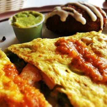 Surfside West Diner - Shrimp, asparagus, and mozzarella cheese omelet and a potato cake topped with horseradish sauce and a side of guacamole - Breakfast & Brunch Near Me - Wildwood, New Jersey Surfside West Diner - Shrimp, asparagus, and mozzarella cheese omelet and a potato cake topped with horseradish sauce and a side of guacamole - Breakfast & Brunch Near Me - Wildwood, New Jersey