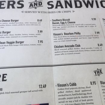 Vinson's Pub And Eatery - Yay! They have a veggie burger! Beer battered onion rings, yummo! Hey, there's something for everybody! - American Near Me - Clayton, North Carolina