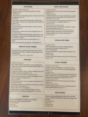 Menu photo 1 Mariachis Mexican Restaurant and Cantina Turlock, CA Menu photo 1 Mariachis Mexican Restaurant and Cantina Turlock, CA