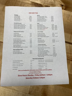 Menu photo 1 Kennedy's Sausage Santo, TX