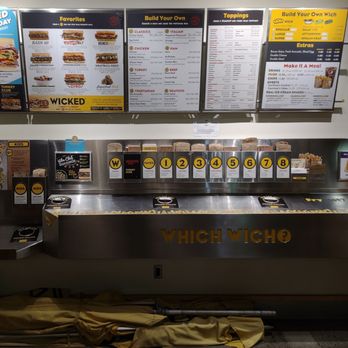 Which Wich - Menu boards and ordering station - Sandwiches Near Me - San Diego, California Which Wich - Menu boards and ordering station - Sandwiches Near Me - San Diego, California