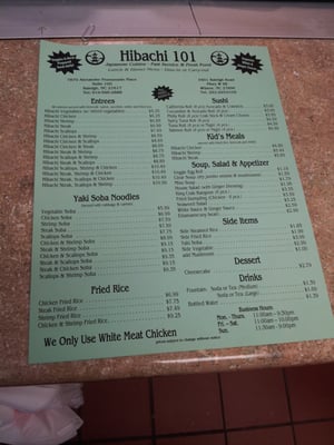 Menu photo 4 Hibachi 101 Raleigh, NC