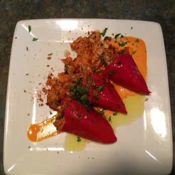 Elements Tapas - Crab stuffed piquillo peppers....yum. - Lounges Near Me - Medford, Oregon Elements Tapas - Crab stuffed piquillo peppers....yum. - Lounges Near Me - Medford, Oregon