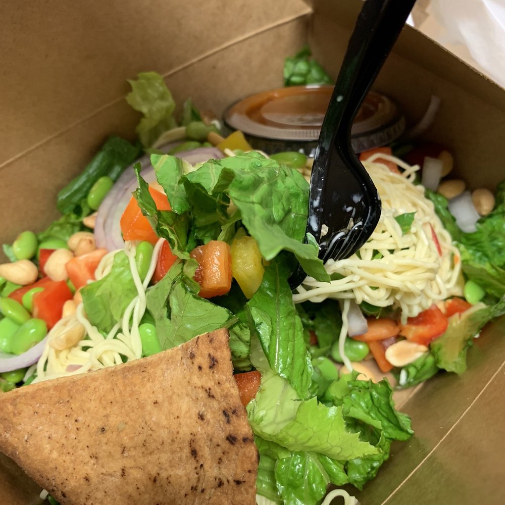 The Chopped Leaf - Inside the Bangkok salad box. No prawn. - Salad Near Me - St. Albert, Alberta The Chopped Leaf - Inside the Bangkok salad box. No prawn. - Salad Near Me - St. Albert, Alberta