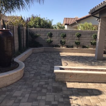Apex Masonry - Pavers with fire pit, this was also built by Apex - Masonry/Concrete Near Me