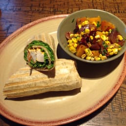 Chicken wrap & butternut squash side Chicken wrap & butternut squash side