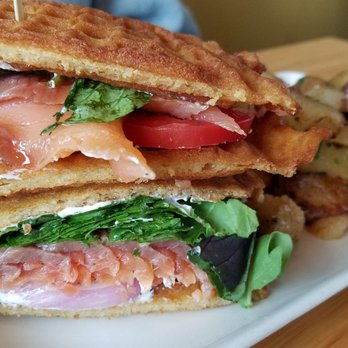 Early Bird - Smoke salmon waffle. - New American Near Me - Fullerton, California