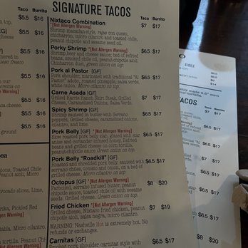 Nixtaco - Menu 6/16/24 - Mexican Near Me - Roseville, California