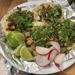 Taqueria Toñitas - From the left- pastor, chorizo, barbacoa & lengua. Aren't they beautiful?
