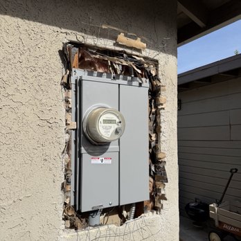 Infinity Electric  - New 125A panel installed before doing the stucco work. You'll need to have someone else do the stucco. They provided  recommendation! - Electricians Near Me - Ventura, California