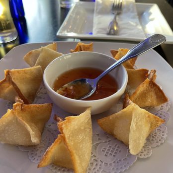 Blue Mango - Freshly made cream cheese wontons.  so good. - Vegetarian Near Me - San Jose, California