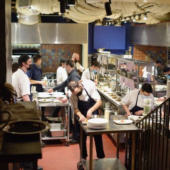 George Restaurant - Kitchen was mesmerizing to watch as dishes were being prepared with an anthill-type of activity. - Canadian (New) Near Me - Toronto, Ontario