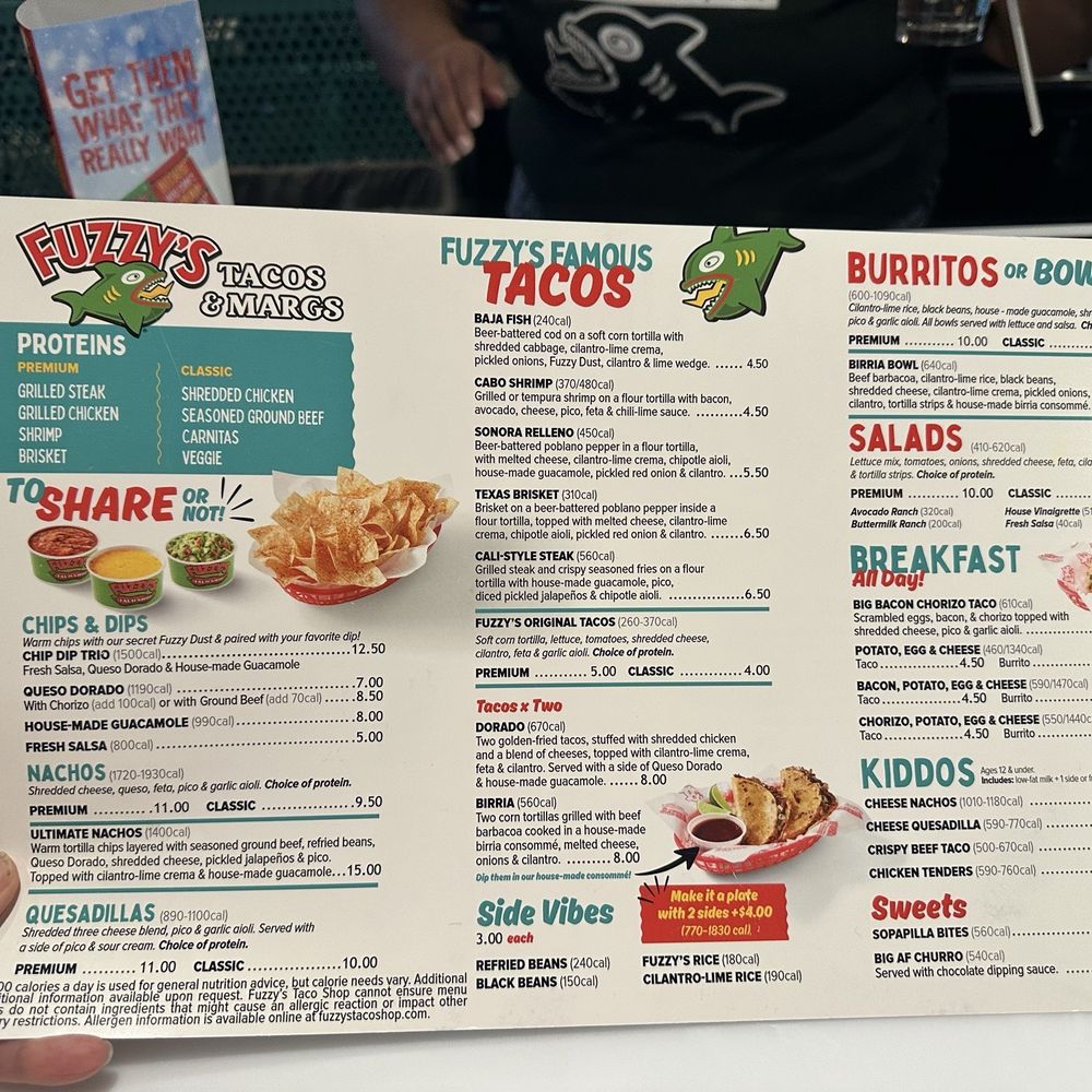 Fuzzy's Tacos and Margs - Menu - Tacos Near Me - Kingwood, Texas
