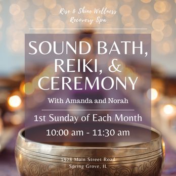 Rise and Shine Wellness - Sound Bowl, Meditation, Reiki, group, class, workshop - Massage Therapy Near Me - Spring Grove, Illinois Rise and Shine Wellness - Sound Bowl, Meditation, Reiki, group, class, workshop - Massage Therapy Near Me - Spring Grove, Illinois