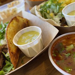 Birria taco (left) and al pastor (right) Tasty but greasy AF