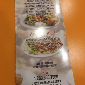 Osmow's Shawarma - Menu - Mediterranean Near Me - Ajax, Ontario